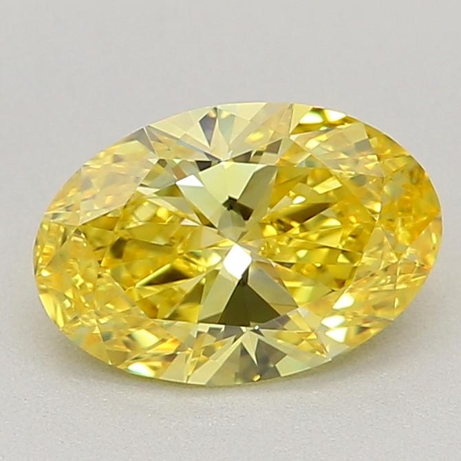 0.71 Ct. Fancy Vivid Yellow Oval Lab Grown Diamond