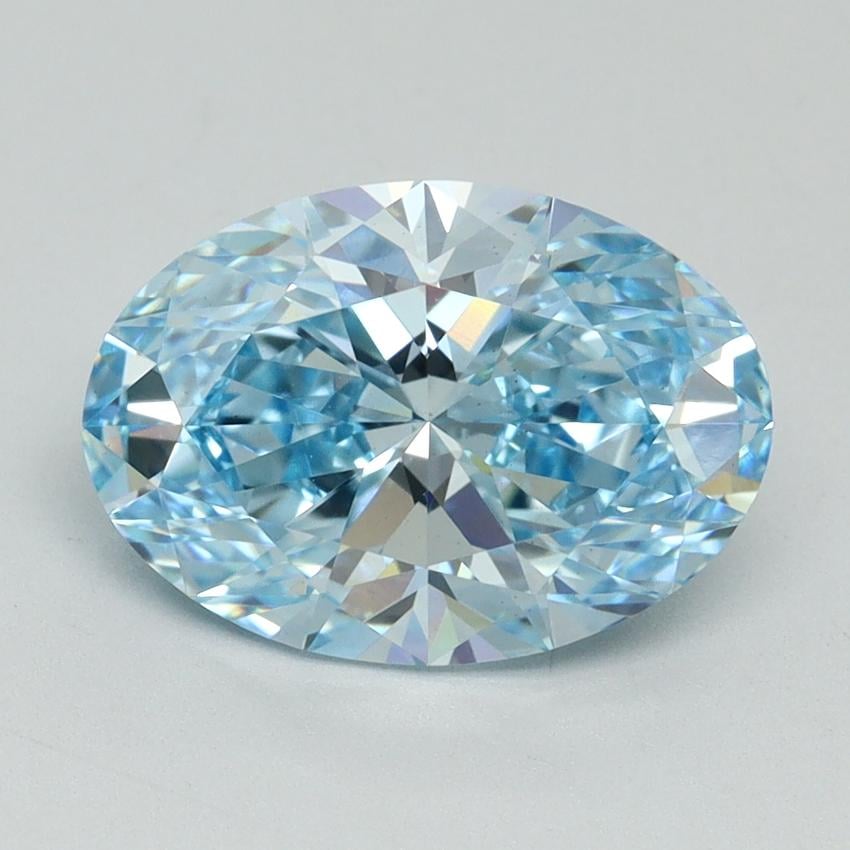 2.76 Ct. Fancy Vivid Blue Oval Lab Grown Diamond