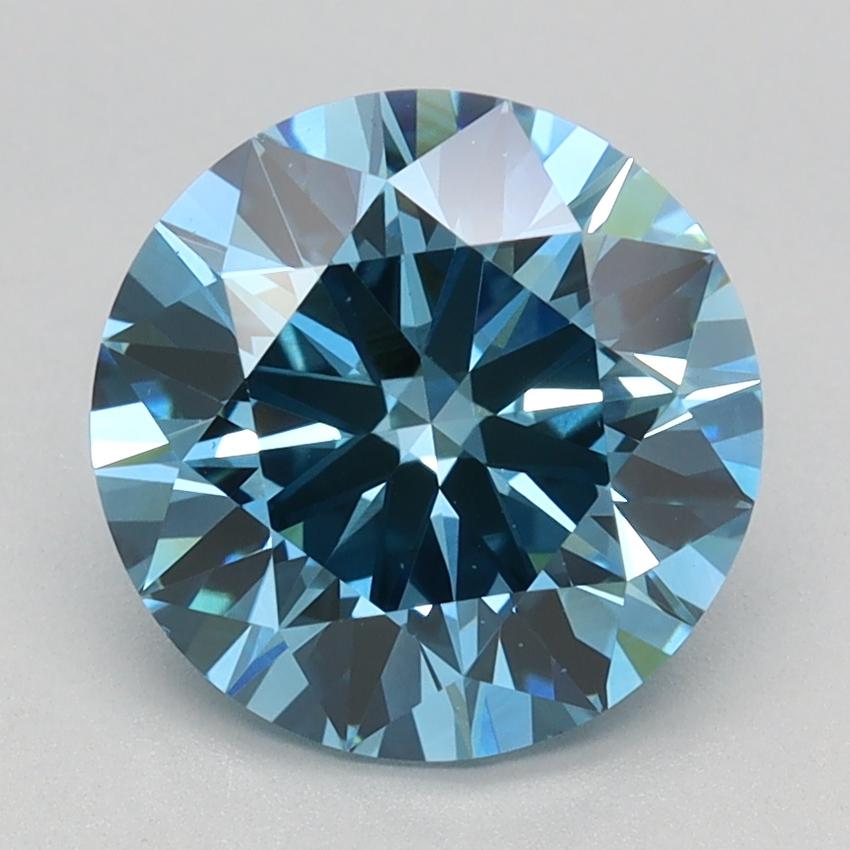 2.34 Ct. Fancy Vivid Blue Round Lab Grown Diamond