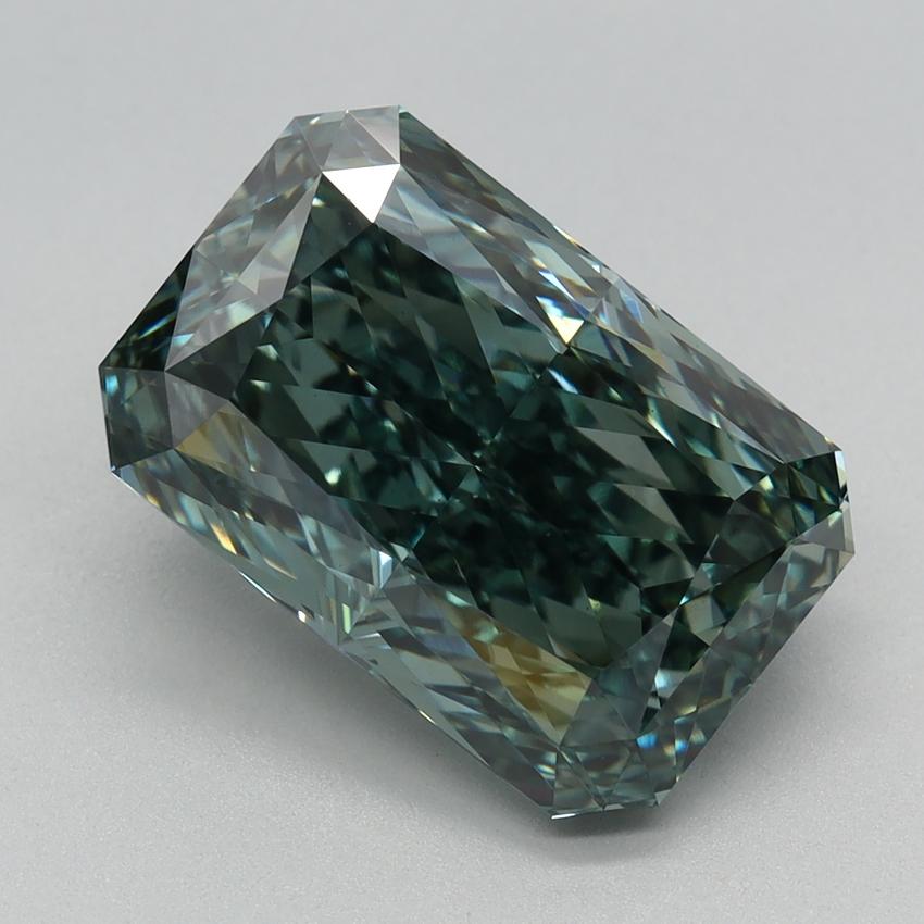 4.17 Ct. Fancy Vivid Green Radiant Lab Grown Diamond