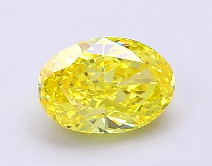 1.12 Ct. Fancy Vivid  Yellow Oval Lab Grown Diamond