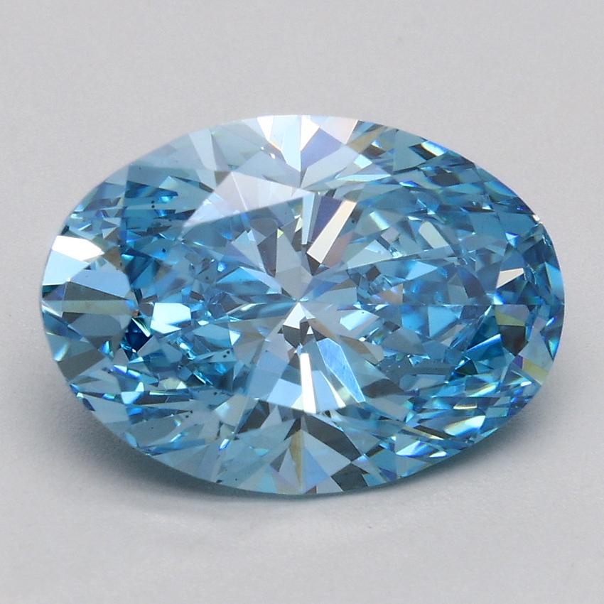2.58 Ct. Fancy Vivid Blue Oval Lab Grown Diamond
