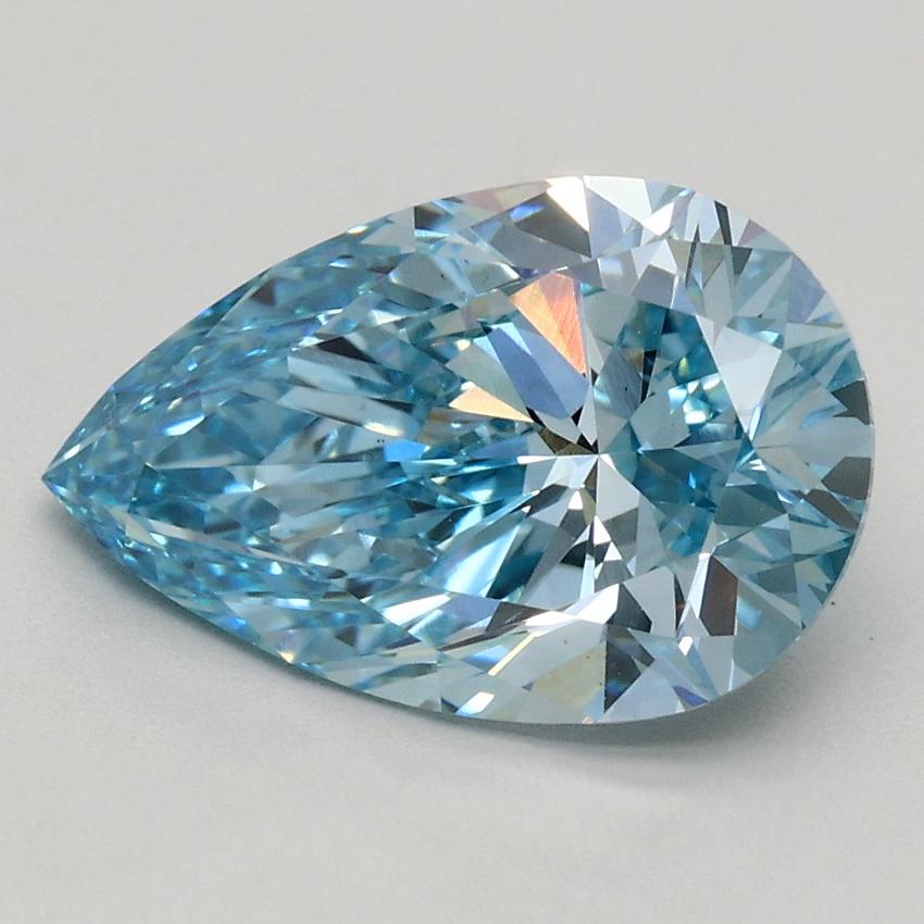 2.07 Ct. Fancy Intense Greenish Blue Pear Lab Grown Diamond