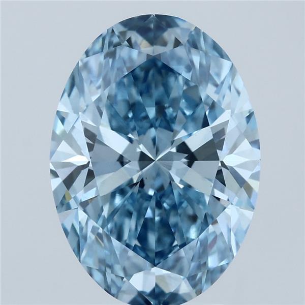 4.08 Ct. Fancy Vivid Blue Oval Lab Grown Diamond
