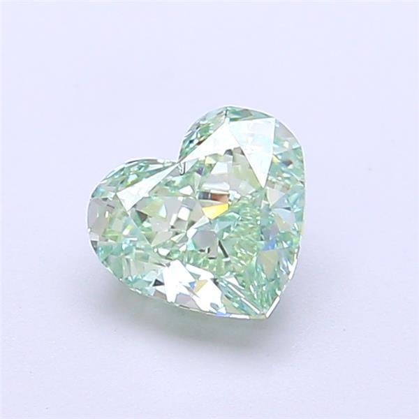 1.00 Ct. Fancy Vivid  Green Heart Lab Grown Diamond