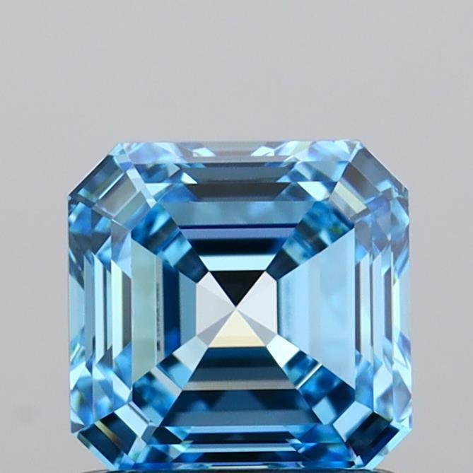 1.01 Ct. Fancy Vivid Blue Asscher Lab Grown Diamond