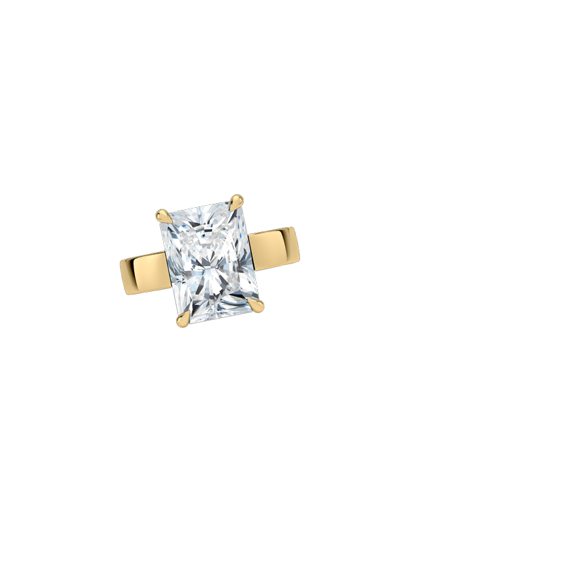 Peyton 4mm with 5ct Radiant Lab Diamond in 18K Yellow Gold