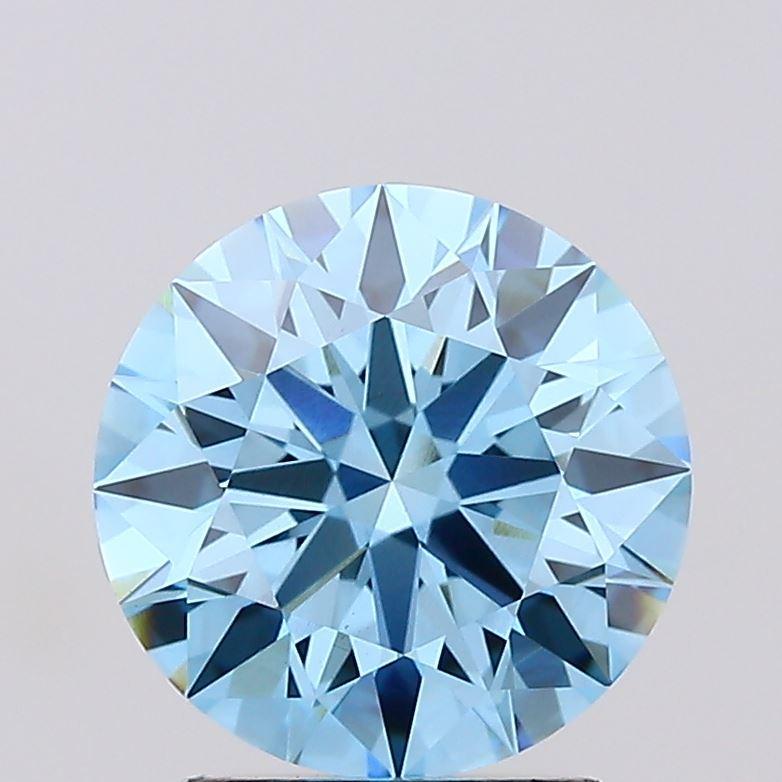 2.04 Ct. Fancy Vivid Blue Round Lab Grown Diamond