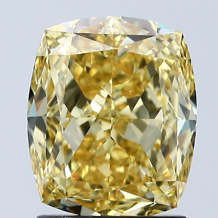 2.05 Ct. Fancy Vivid Yellow Cushion Lab Grown Diamond