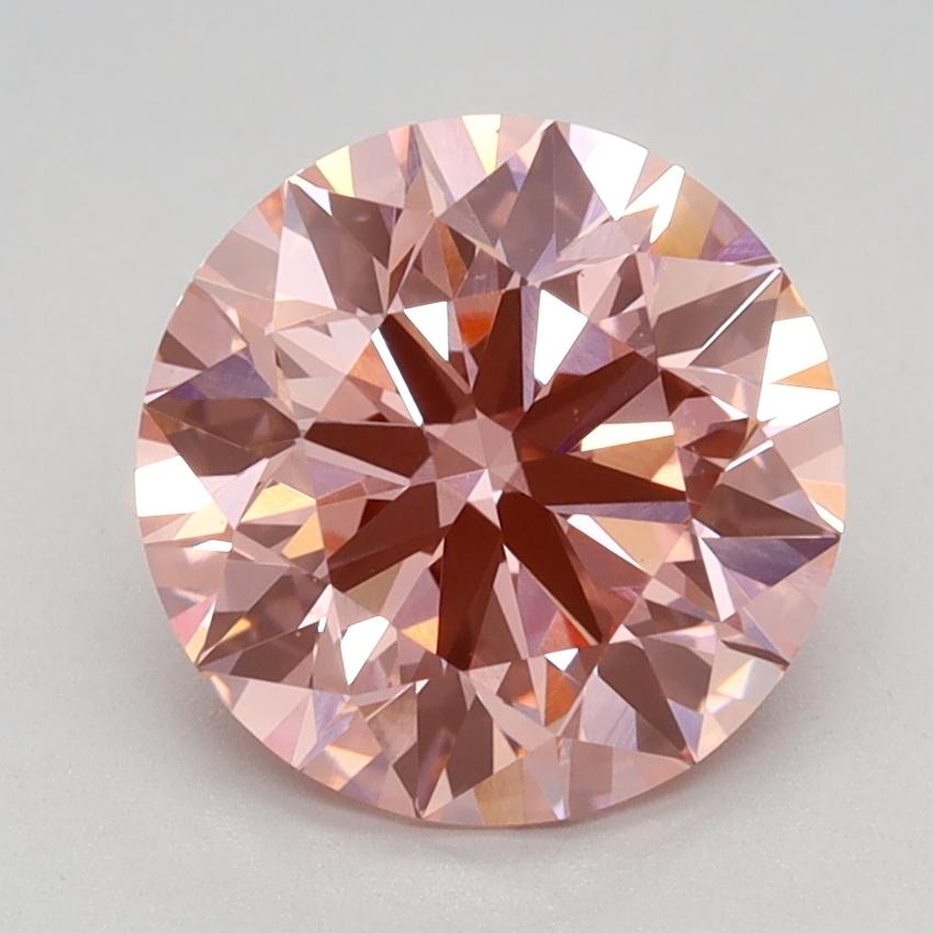 2.18 Ct. Fancy Vivid Pink Round Lab Grown Diamond