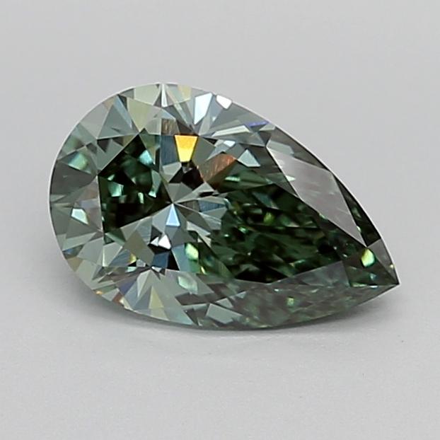1.33 Ct. Fancy Vivid  Green Pear Lab Grown Diamond