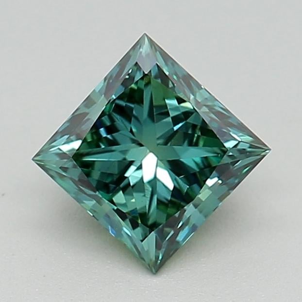 0.43 Ct. Fancy Vivid  Green Princess Lab Grown Diamond