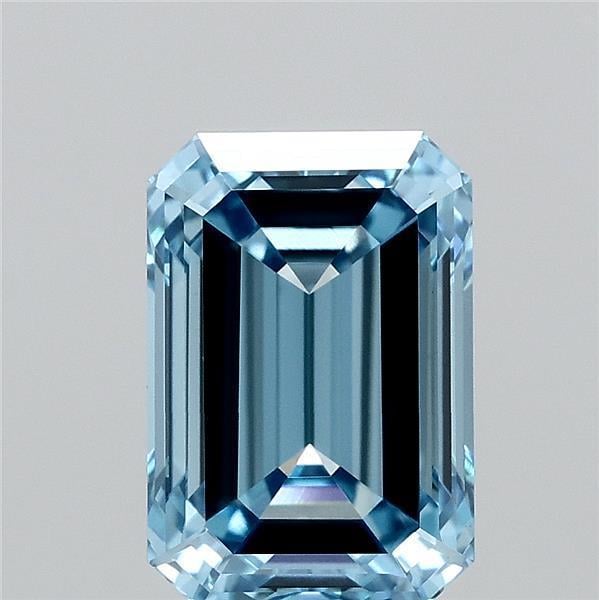 2.82 Ct. Fancy Vivid Blue Emerald Lab Grown Diamond