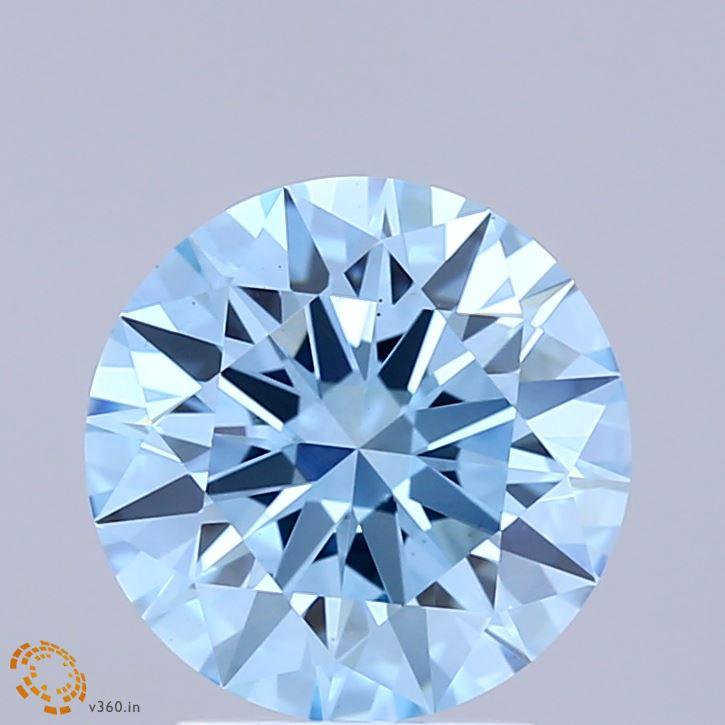 2.57 Ct. Fancy Vivid Blue Round Lab Grown Diamond
