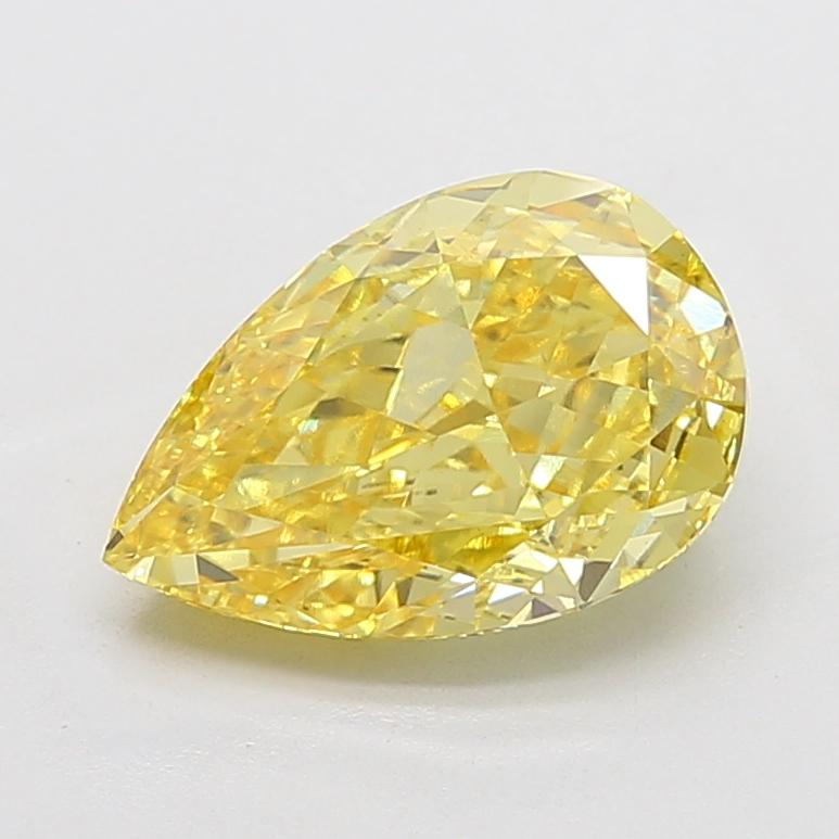 4.82 Ct. Fancy Vivid Yellow Pear Lab Grown Diamond