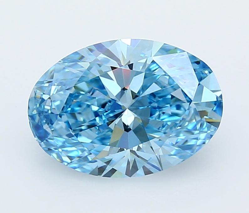 3.01 Ct. Fancy Vivid  Blue Oval Lab Grown Diamond