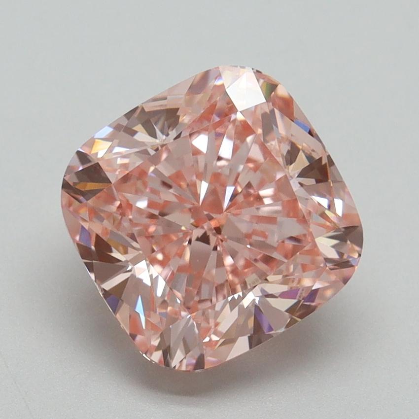 3.51 Ct. Fancy Vivid Pink Cushion Lab Grown Diamond
