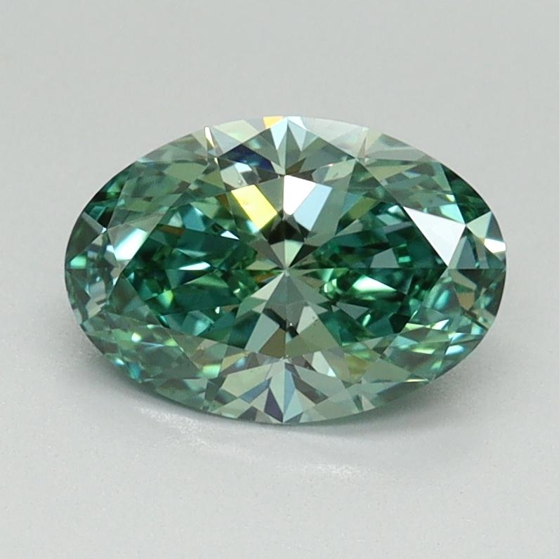 1.05 Ct. Fancy Vivid Green Oval Lab Grown Diamond