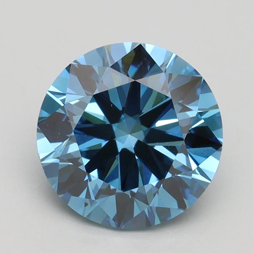 2.50 Ct. Fancy Vivid Blue Round Lab Grown Diamond