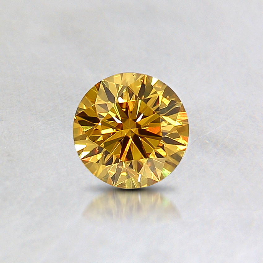 0.30 Ct. Natural Fancy Intense Yellow Round Diamond