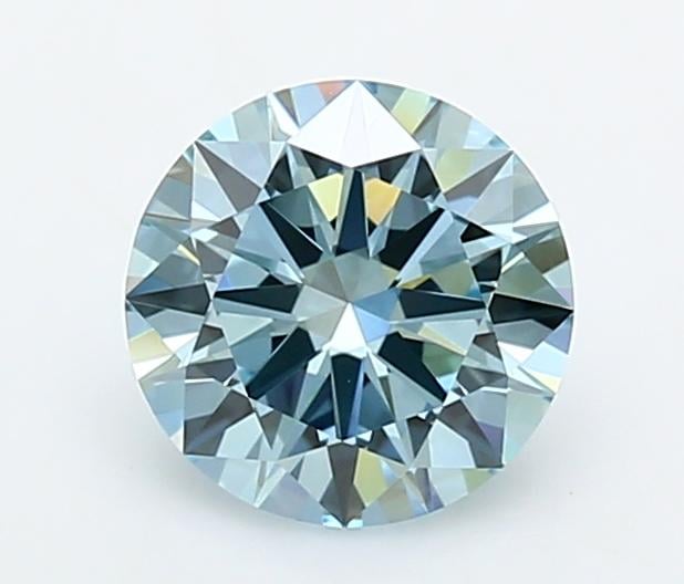 1.21 Ct. Fancy Intense Greenish Blue Round Lab Grown Diamond