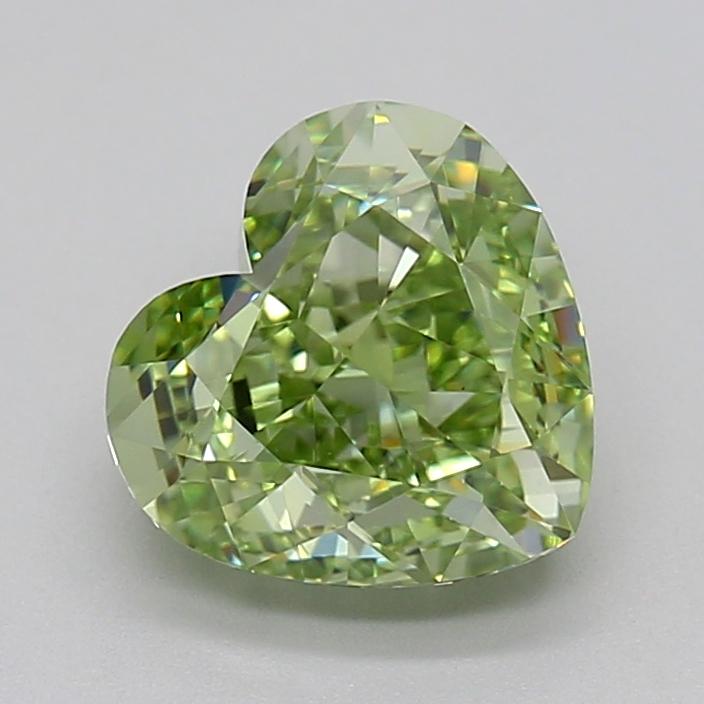 2.02 Ct. Fancy Intense Green Heart Lab Grown Diamond