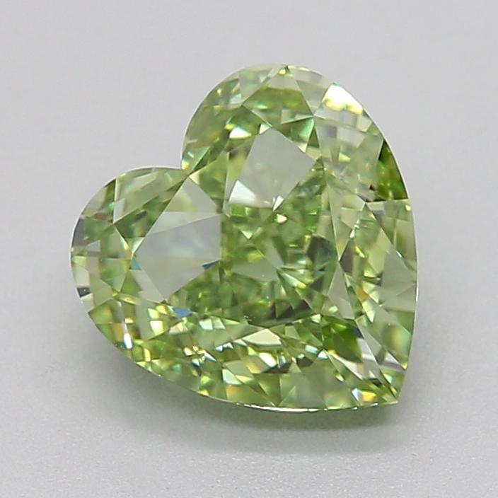 2.03 Ct. Fancy Vivid  Green Heart Lab Grown Diamond