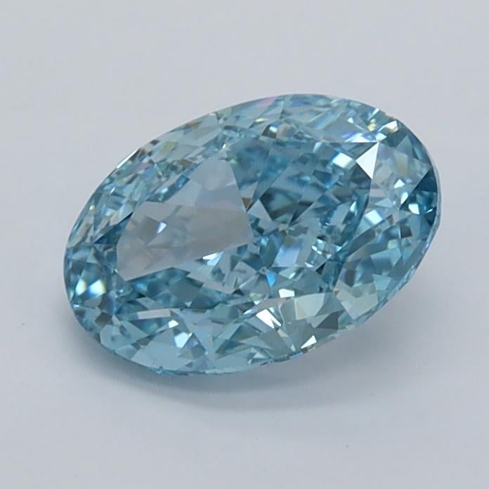 1.03 Ct. Fancy Vivid  Blue Oval Lab Grown Diamond