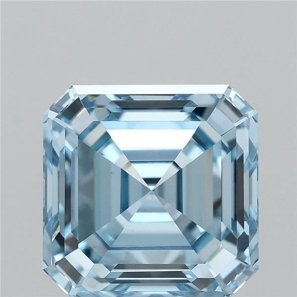 3.02 Ct. Fancy Vivid  Blue Asscher Lab Grown Diamond