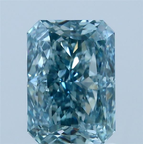 2.05 Ct. Fancy Vivid Greenish Blue Radiant Lab Grown Diamond