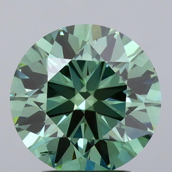 2.51 Ct. Fancy Vivid  Green Round Lab Grown Diamond