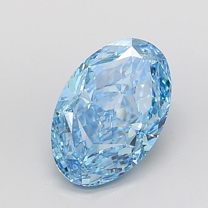 4.30 Ct. Fancy Vivid  Blue Oval Lab Grown Diamond