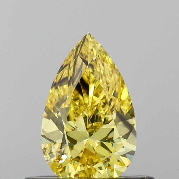 0.49 Ct. Fancy Vivid Yellow Pear Lab Grown Diamond
