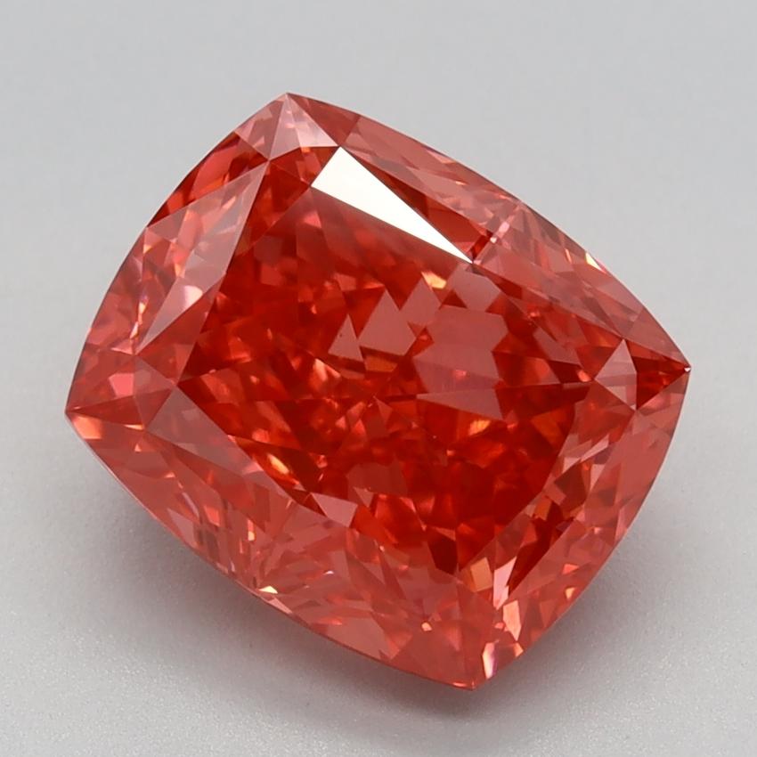 3.26 Ct. Fancy Vivid Pink Cushion Lab Grown Diamond