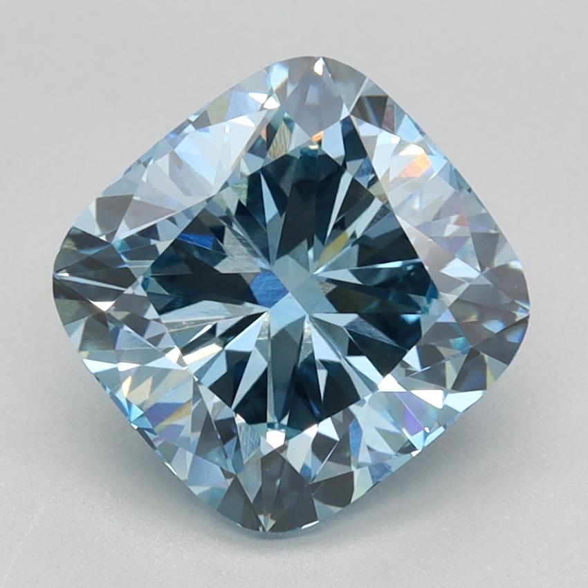 2.52 Ct. Fancy Intense Blue Cushion Lab Grown Diamond