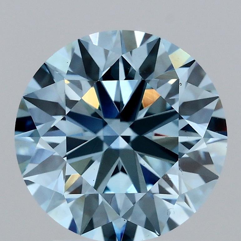 3.09 Ct. Fancy Vivid Blue Round Lab Grown Diamond
