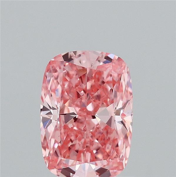 1.53 Ct. Fancy Vivid Pink Cushion Lab Grown Diamond