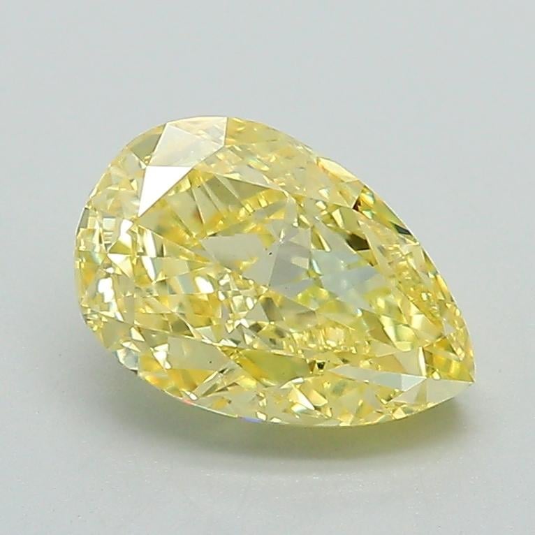 1.52 Ct. Fancy Vivid Yellow Pear Lab Grown Diamond
