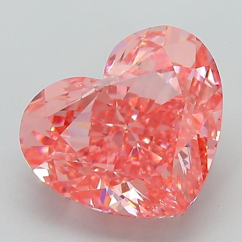 4.06 Ct. Fancy Vivid Pink Heart Lab Grown Diamond