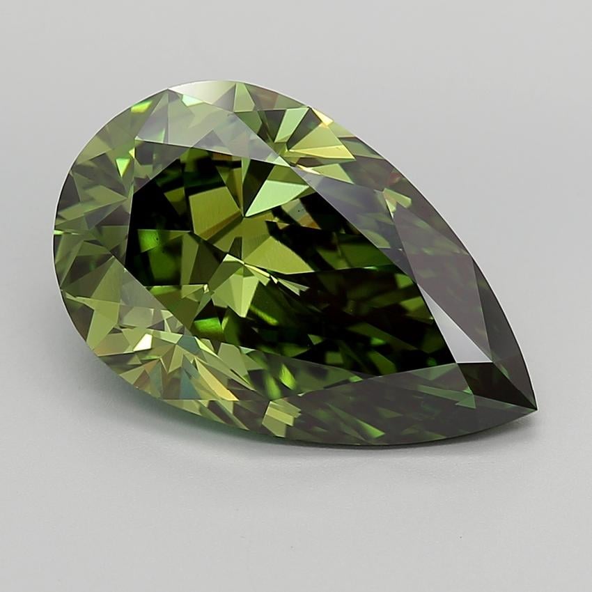 9.23 Ct. Fancy Vivid  Green Pear Lab Grown Diamond