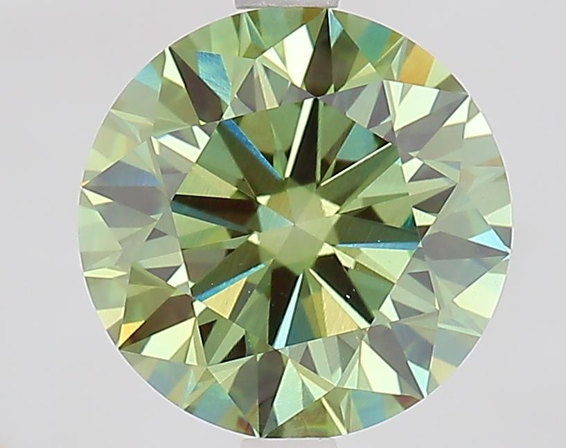 3.07 Ct. Fancy Vivid Green Round Lab Grown Diamond