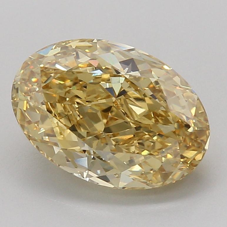 4.09 Ct. Fancy Intense Yellow Oval Lab Grown Diamond