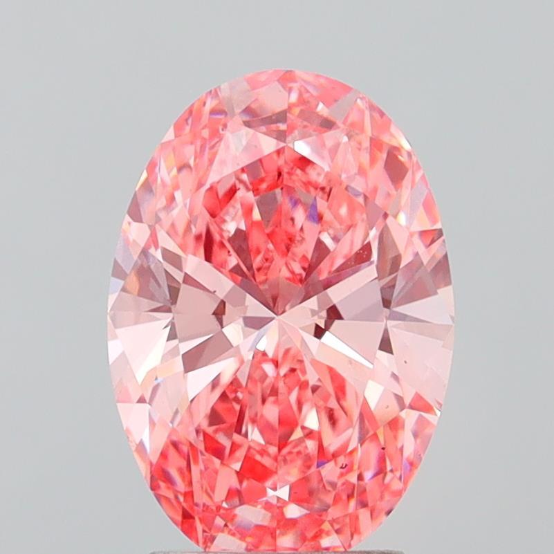 3.01 Ct. Fancy Vivid  Pink Oval Lab Grown Diamond