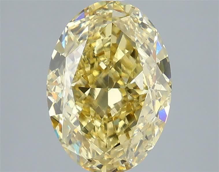3.09 Ct. Fancy Intense Yellow Oval Lab Grown Diamond