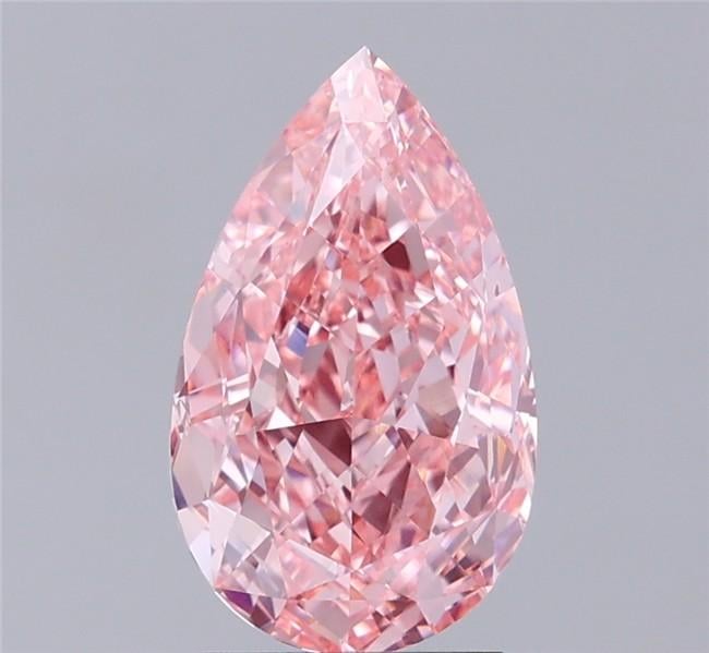 3.16 Ct. Fancy Intense Pink Pear Lab Grown Diamond