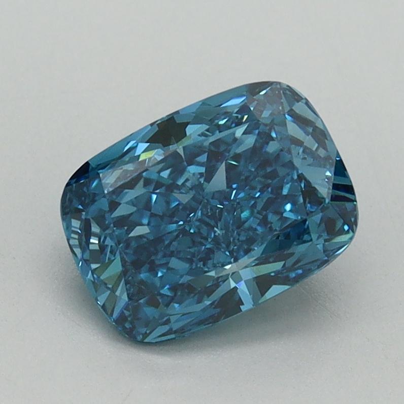 1.31 Ct. Fancy Vivid Blue Cushion Lab Grown Diamond