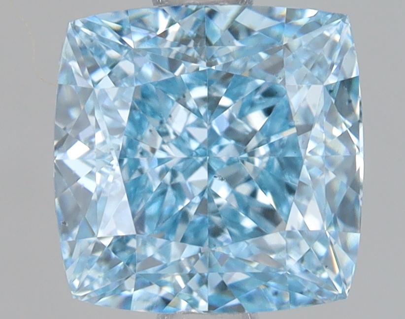 1.61 Ct. Fancy Vivid Blue Cushion Lab Grown Diamond