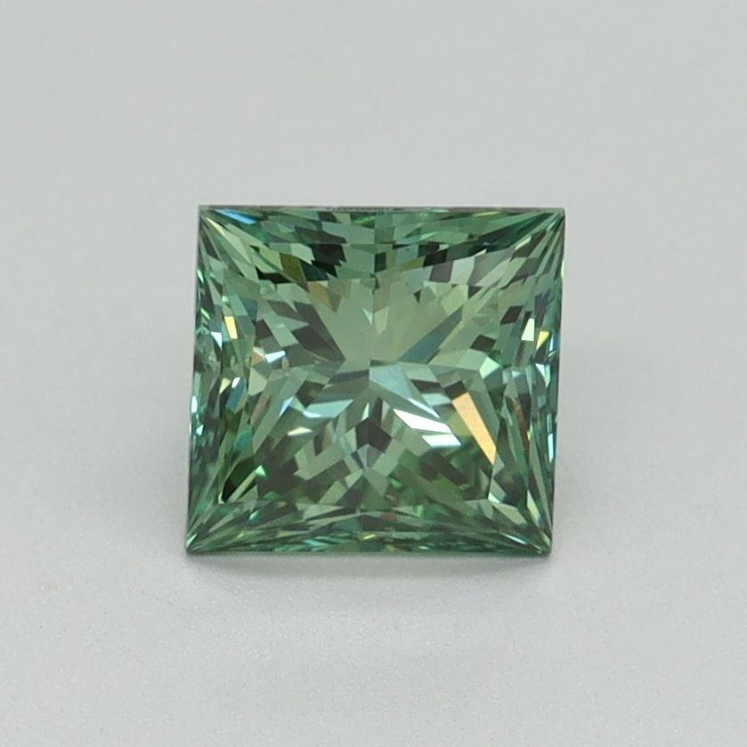 1.02 Ct. Fancy Vivid Green Princess Lab Grown Diamond