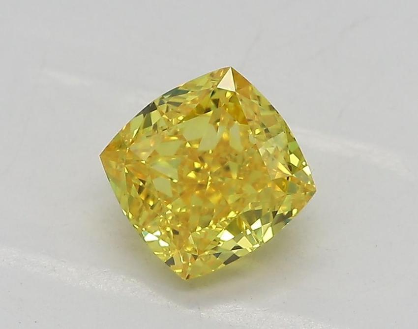 1.04 Ct. Fancy Vivid Yellow Cushion Lab Grown Diamond