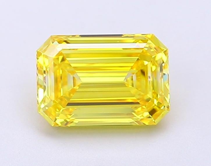 1.4 Ct. Fancy Vivid Yellow Emerald Lab Grown Diamond
